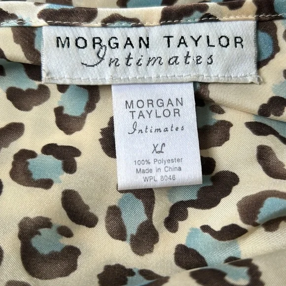 Morgan Taylor Intimates blue and brown cheetah pattern lace top XL - Picture 7 of 7